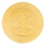 Moneda De Oro Denominación 1500 Pesos Balsa Muisca Juegos Panamericanos Año 1971 Cali Ley 900