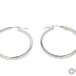 Aretes De Plata 925 Argolla Lisa Grande Cierre Criollo 3,5Gr