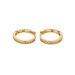 Candongas Con Piedras Oro 18K Ancho 1,0 Cm