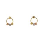 Topos Oro 18K Aro Con Tres Esferas Ancho 7Mm