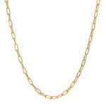 Cadena Tejido Eslabón  Seguido Alargado  18K Ancho 2Mm