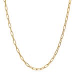 Cadena Tejido Paper Clip Oro 18K Ancho 2Mm