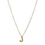 Cadena Tejido Eslabón Seguido Con Dije Incrustado Letra J 7 Mm