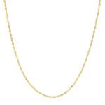 Cadena Tejido Singapur Oro 18K Ancho 1Mm