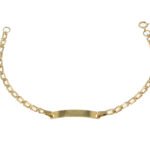 Pulsera Placa Eslabón Con Placa 18K 3 Mm