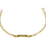 Pulsera Con Placa Para Bebé Oro 18K Ancho 3 Mm