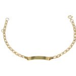 Pulsera Con Placa Para Bebé Oro 18K Ancho 3 Mm