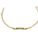 Pulsera Con Placa Para Bebé Oro 18K Ancho 3 Mm