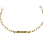 Pulsera Con Placa Para Bebé Oro 18K Ancho 3 Mm