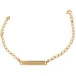 Pulsera Con Placa Para Bebé Oro 18K Ancho 3 Mm