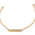 Pulsera Con Placa Para Bebé Oro 18K Ancho 3 Mm