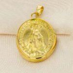 Dije Virgen Milagrosa Oro 18K Ancho 1.5Cm