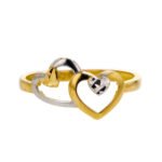 Anillo De Oro 18K Corazones 1.33gr / Talla 7 - Image 2