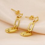Aretes De Oro 18K Mateado