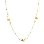 Gargantilla De Oro 18K Eslabones Y Esferas - Imagen 2