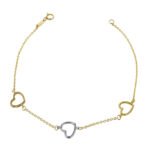Pulsera De Oro 18K Corazones - Image 2