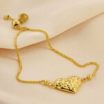 Pulsera De Oro 18K Con Dije Corazón