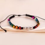 Pulsera Oro Blanco 18K Con Piedras De Colores