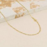 Cadena De Oro 18K Eslabón 3X1 Sesgado. Ancho 2Mm