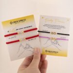 Pulsera De Oro 18K Infinitos Hilo Negro y Purpura - Imagen 3