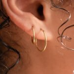 Candongas De Oro 18k- Ancho Frontal 1mm - Image 2