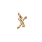 Dije De Oro 18k Letra X Con Piedras Blancas- Ancho Frontal 2mm - Image 2