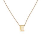 Collar De Oro 18k  Con Dije Incrustado Letra E - Ancho Frontal De La Letra E 2mm - Image 2