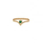Anillo De Oro 18k Con Piedra Verde 1.56gr / Talla 7 - Image 2