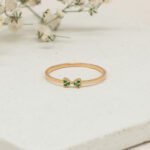 Anillo De Oro 18k Cintillo Doble Corazón- Ancho Frontal 3mm