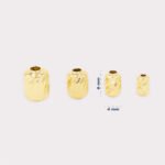 Cilindro De Oro 18k Diseño Diamantado 6mm Para Pulsera De Hilo 0,18gr