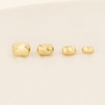 Cilindro De Oro 18k Diseño Diamantado 6mm Para Pulsera De Hilo 0,18gr - Image 2