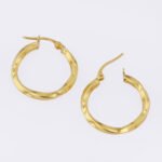 Candongas De Oro 18K Melcocha Cuadradas - Image 2