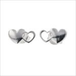 Aretes De Plata 925 Corazones Unidos Uno Troquelado 0,9Gr Mariposa