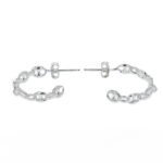 Aretes De Plata 925 Media Argolla Calabrote Cierre Mariposa 2,4Gr