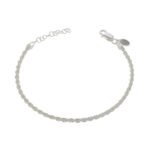 Pulsera de Plata 925 Tourbillon Delgado 20Cm Cierre Mosqueton 4,5Gr