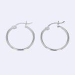 Aretes De Plata 925 Candonga Lisa 15Mm Cierre A Presion 1,8 Gr